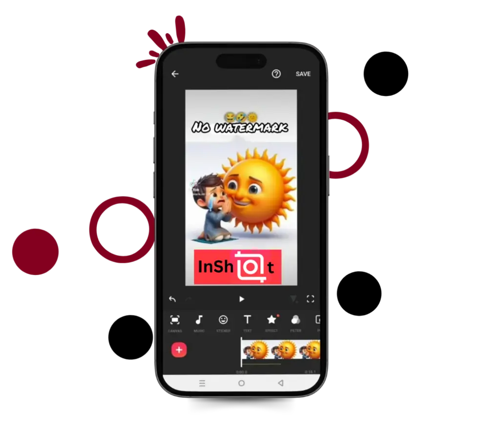 No watermark feature of inshot mod apk